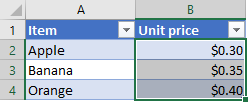 currency symbol right side excel