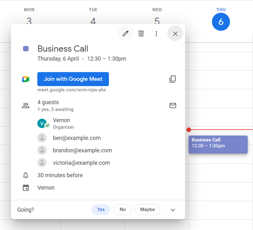 gmail calendar reschedule meeting call