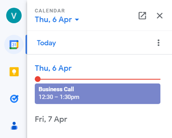 gmail calendar scheduled calls list of meetings