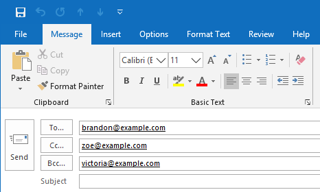 outlook send email to hidden recipients blind carbon copy bcc