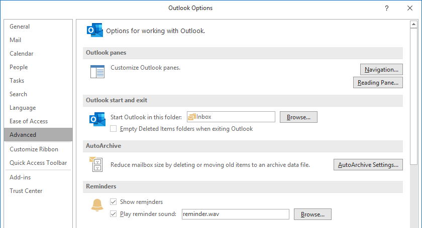 outlook settings turn off automatic move old emails from inbox to archive