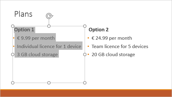 select specific part of content to appear in the step powerpoint