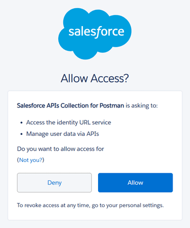 salesforce allow access postman