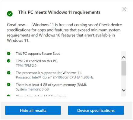 windows 10 check pc minimum requirements for windows 11