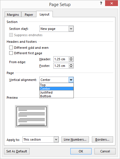 word center text vertically and horizontally to the middle of page
